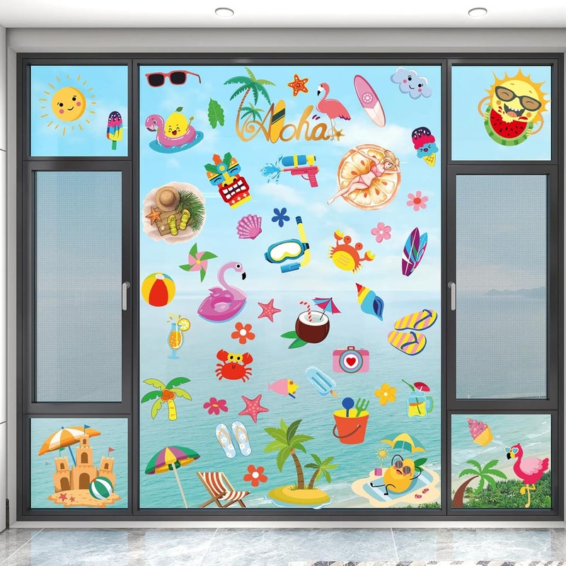 i-Beeboo Summer Decorations Window clings for Glass Windows Summer Window Stickers - Image 5